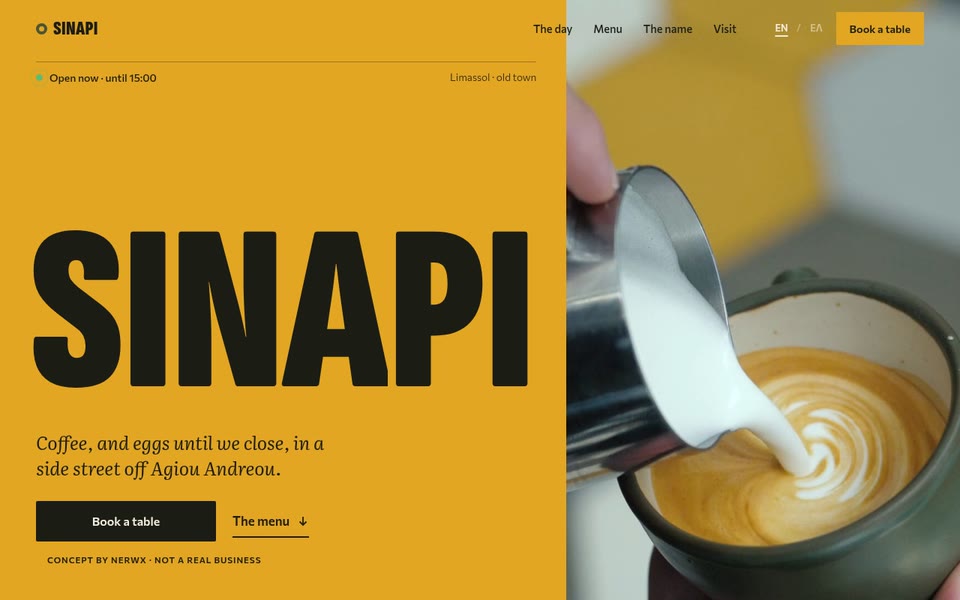 Sinapi homepage, designed by Nerwx